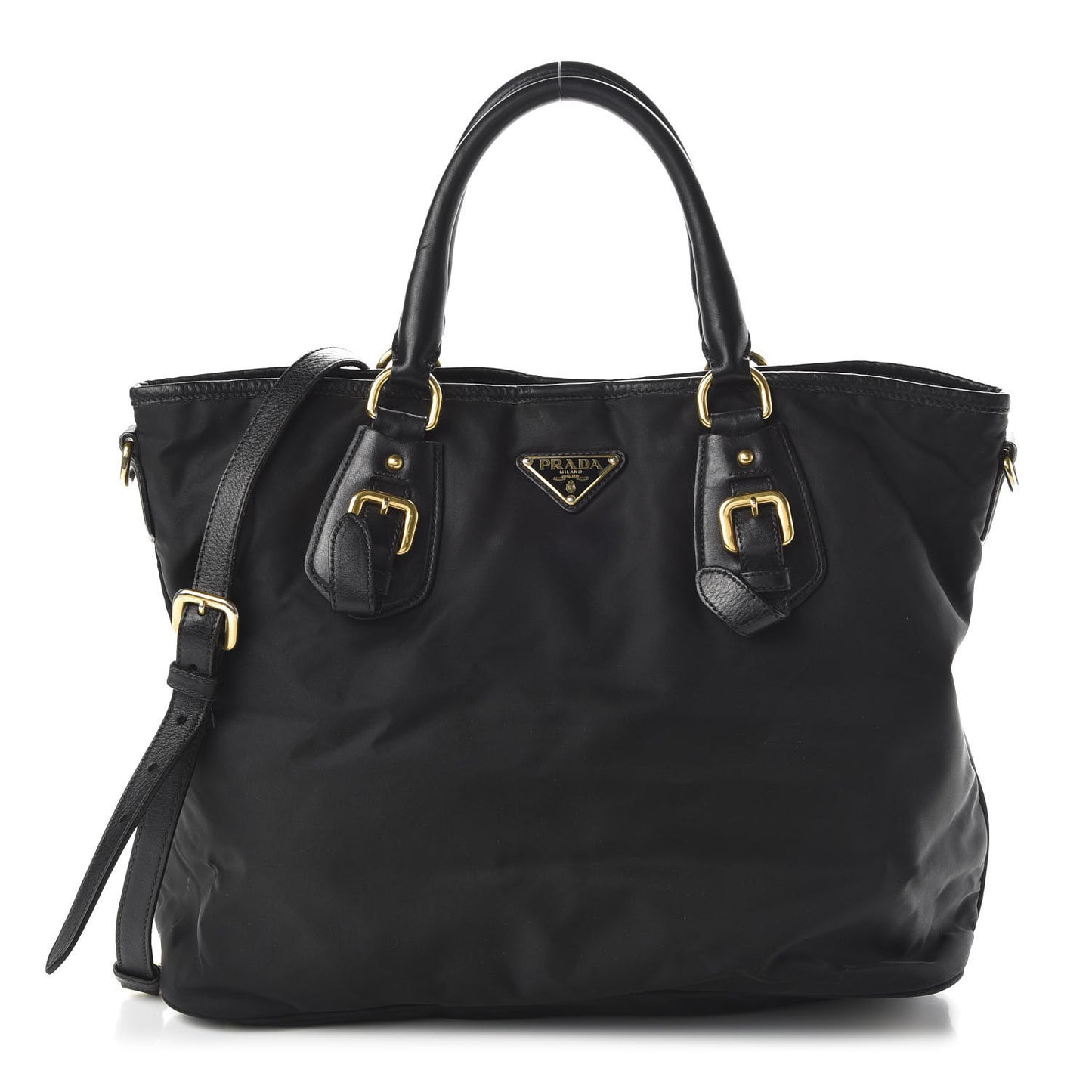 Tessuto Nylon Soft Calf Tote Black