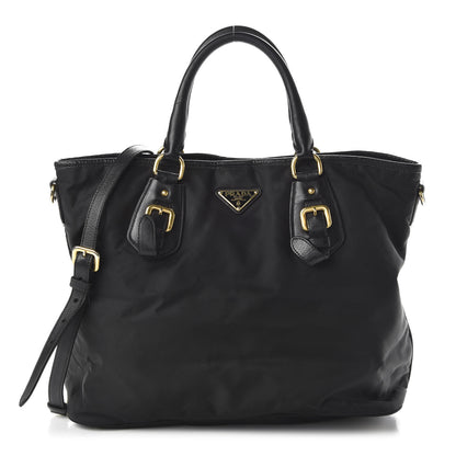 Prada Tessuto Nylon Soft Calf Tote Black 1 of 8