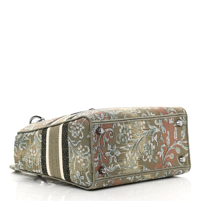 Christian Dior Metallic Canvas Embroidered Floral Medium Lady D-Lite Multicolor 4 of 13