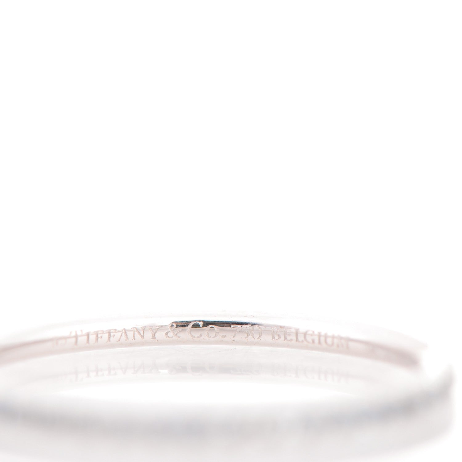 Tiffany 18K White Gold Aquamarine Metro Ring 7 4 of 4