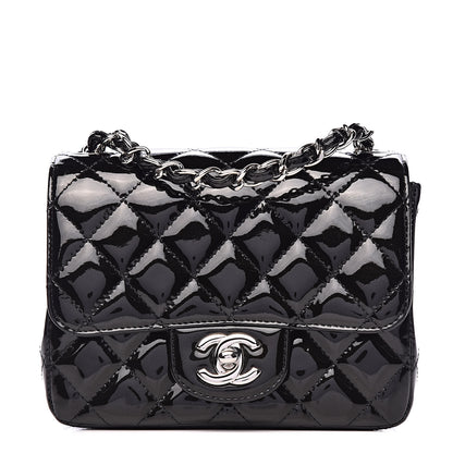 Chanel Patent Calfskin Sparkle Quilted Mini Square Flap Black 1 of 14