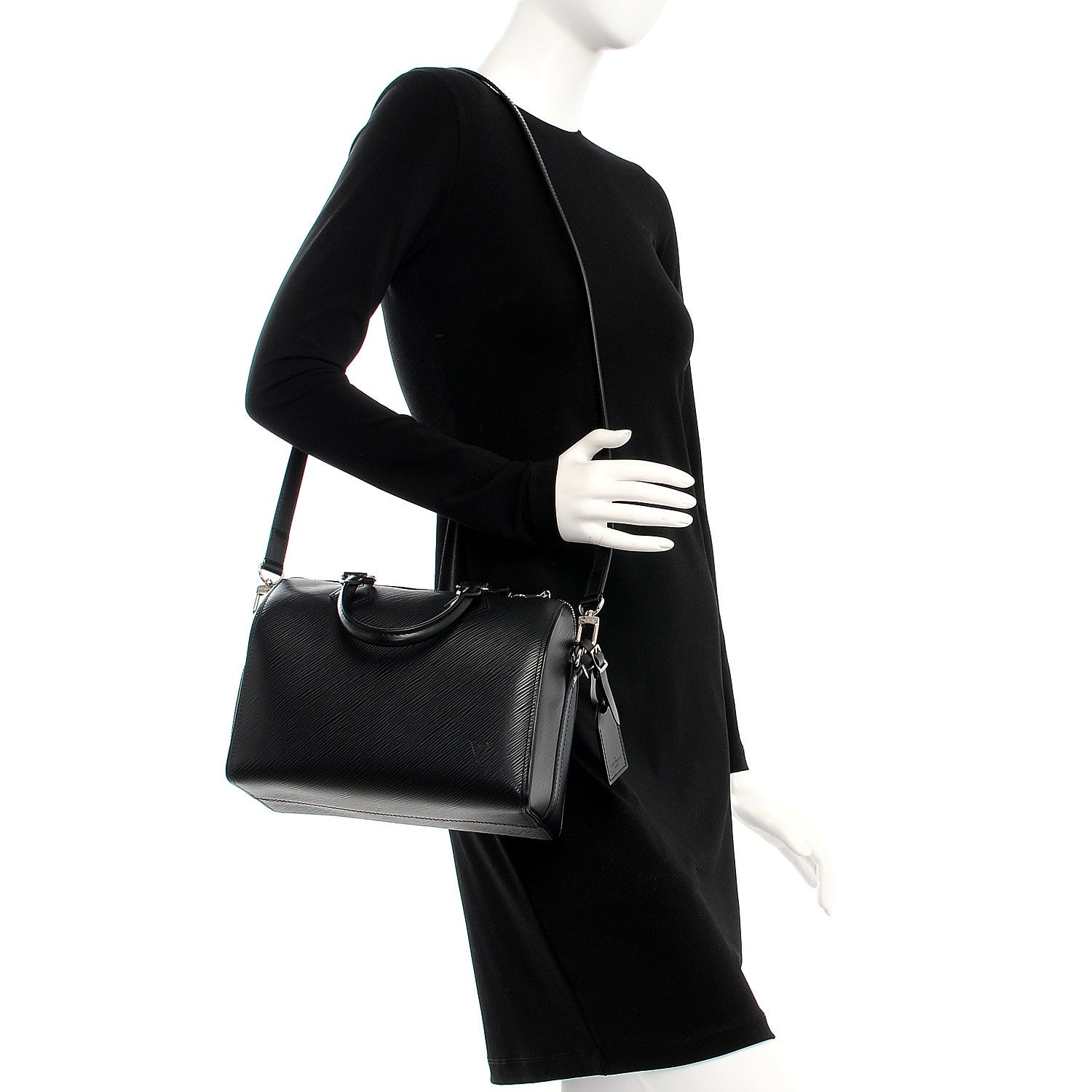Louis Vuitton Epi Speedy Bandouliere 25 Black 2 of 9