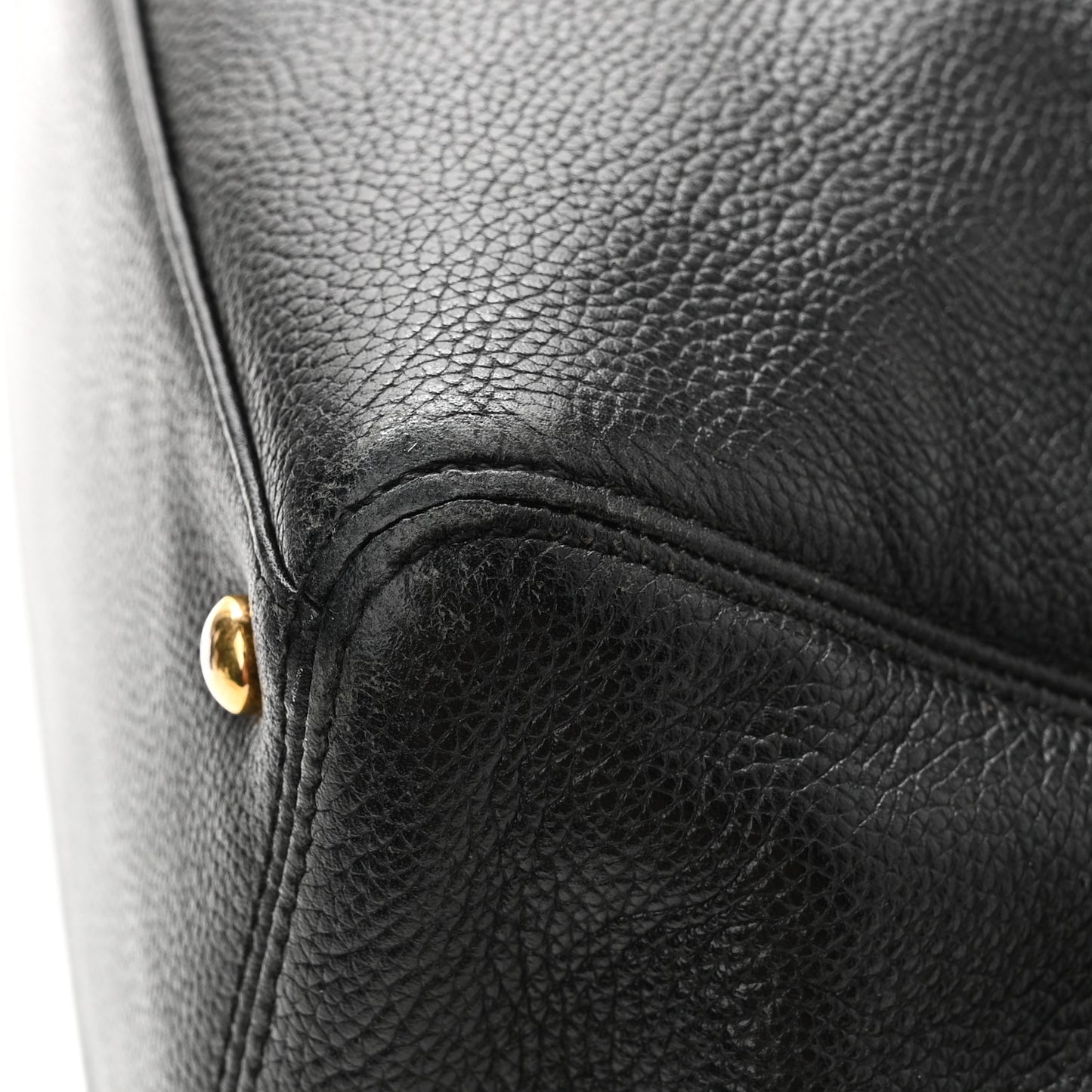 Calfskin Cerf Executive Shopper Tote Black