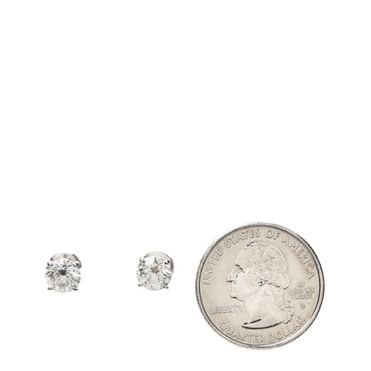 Cartier 18K White Gold Diamond 2.20ctw Solitaire Earrings 2 of 8