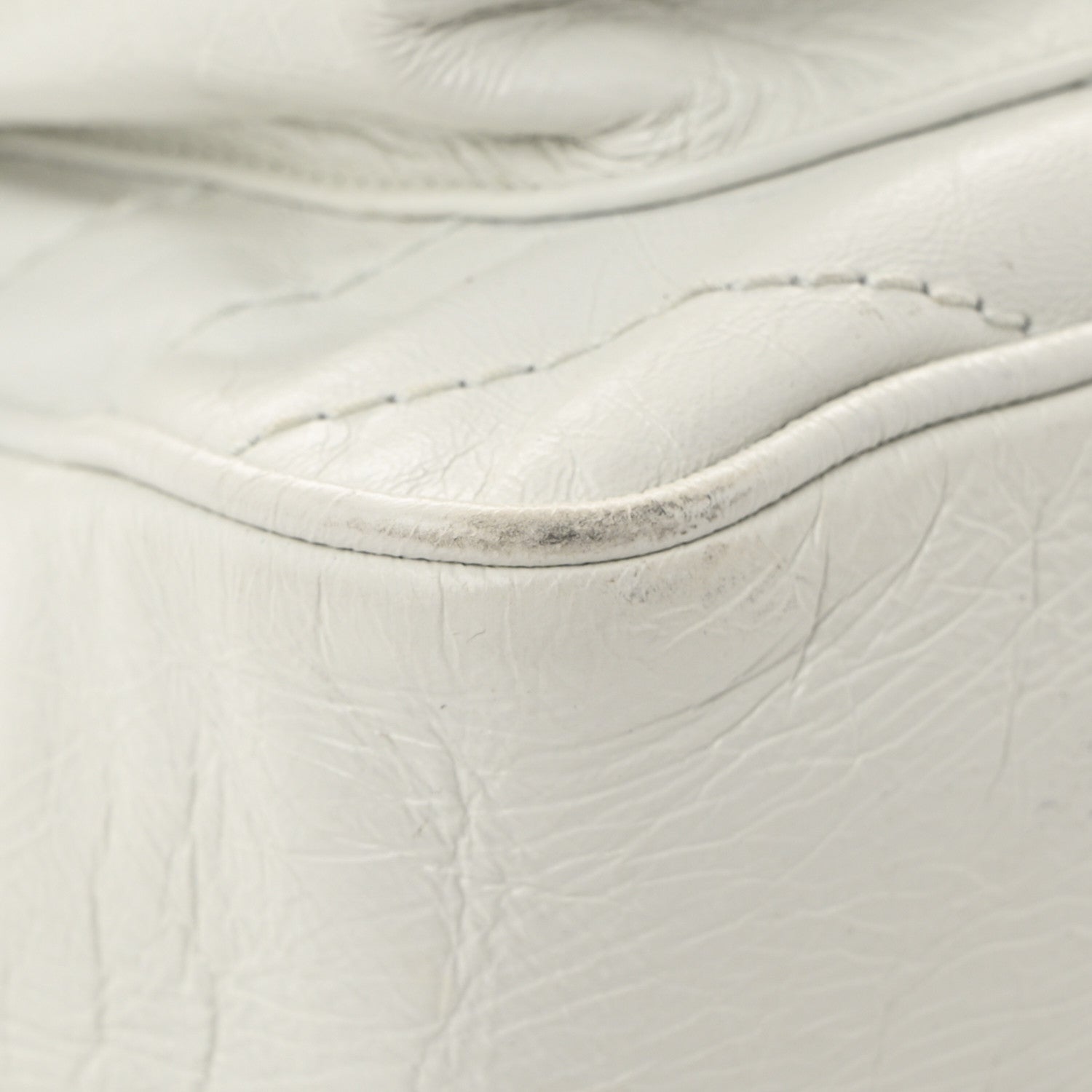Saint Laurent Crinkled Calfskin Matelasse Monogram Medium Niki Chain Satchel Ivory 11 of 12