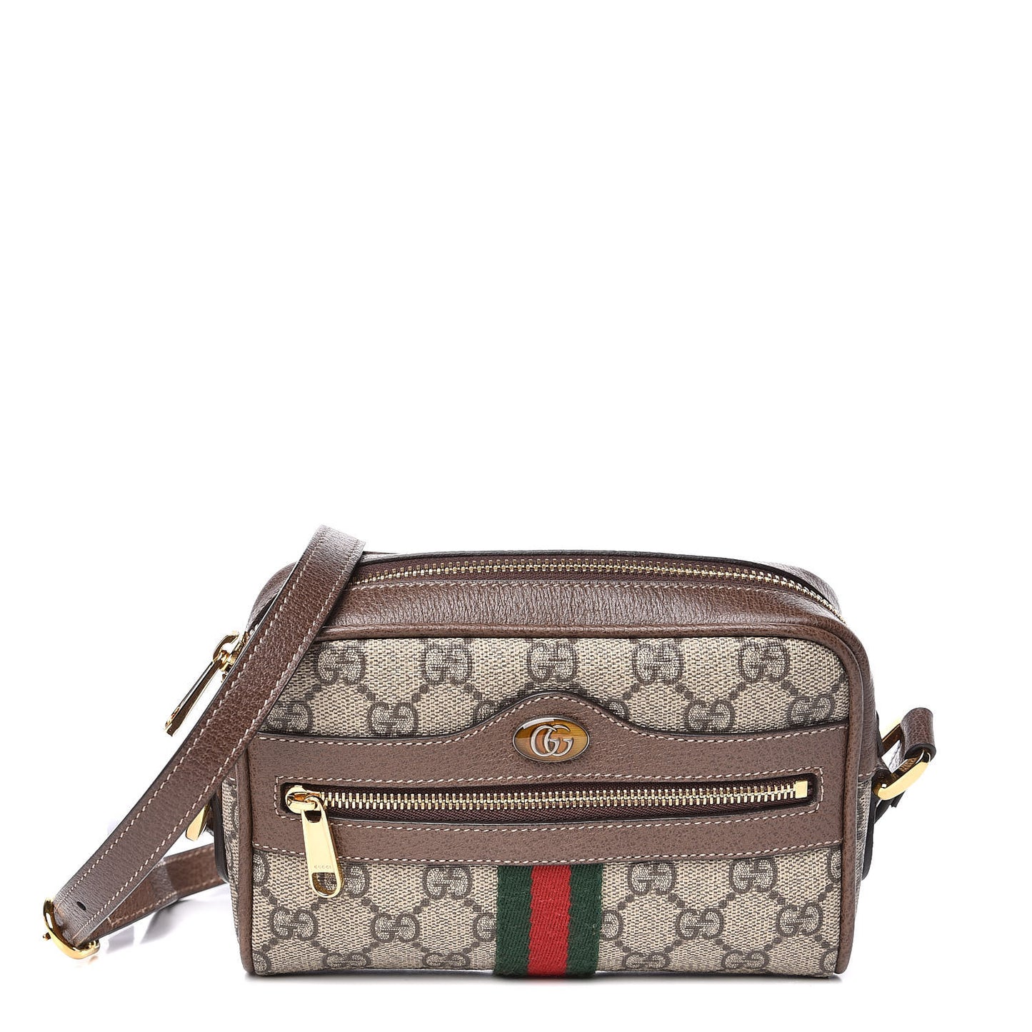 GG Supreme Monogram Web Mini Ophidia Shoulder Bag Brown