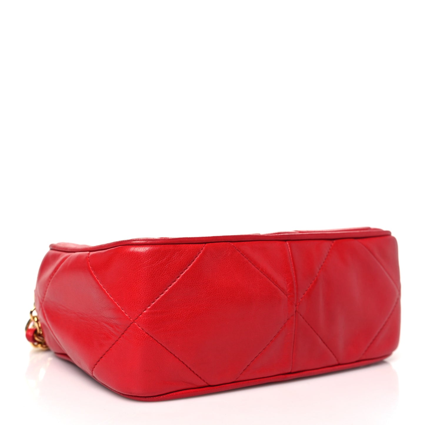 Lambskin Quilted Tassel Camera Case Red