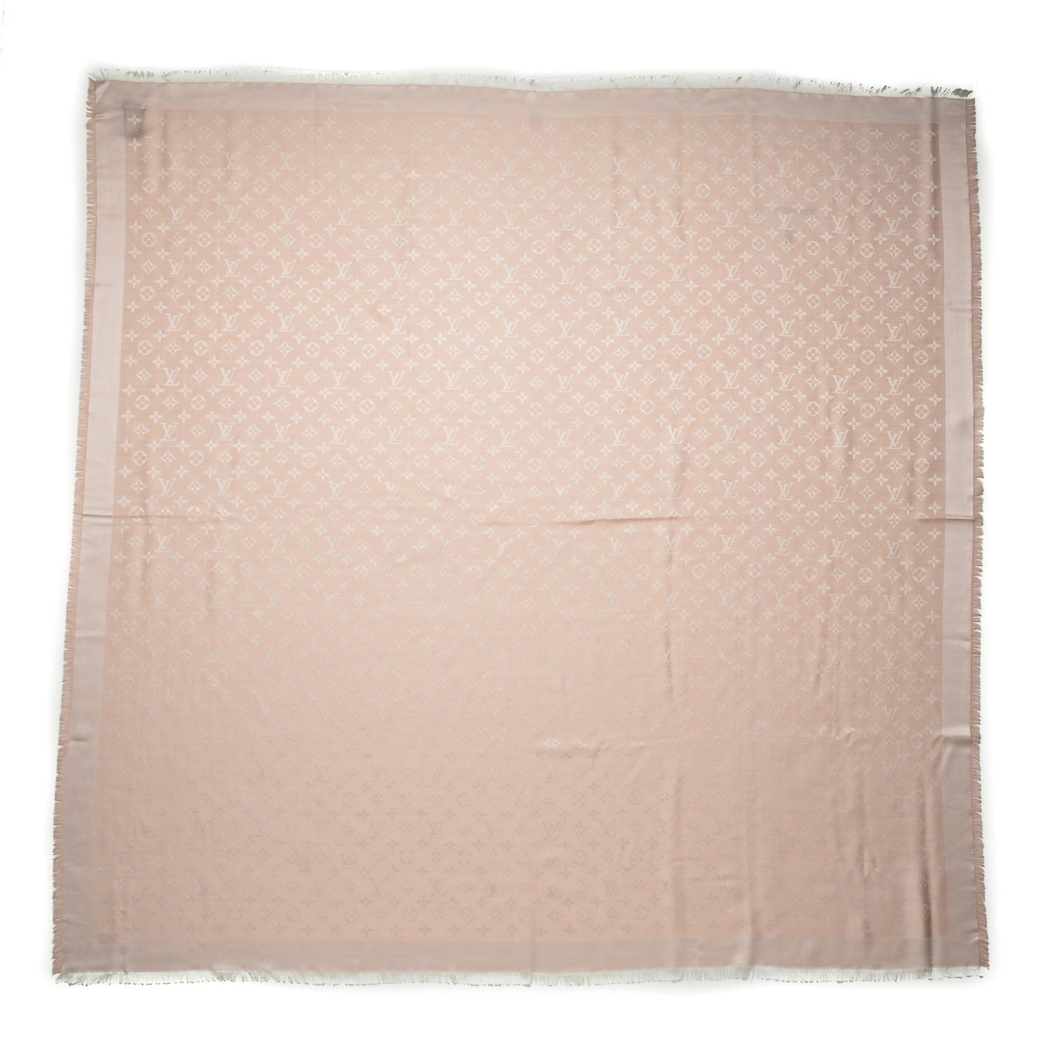 Louis Vuitton Silk Wool Monogram Denim Shawl Pink 1 of 5