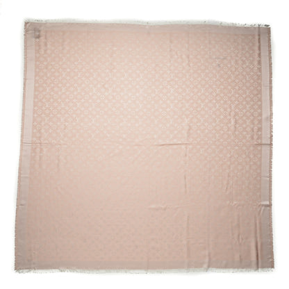 Louis Vuitton Silk Wool Monogram Denim Shawl Pink 1 of 5