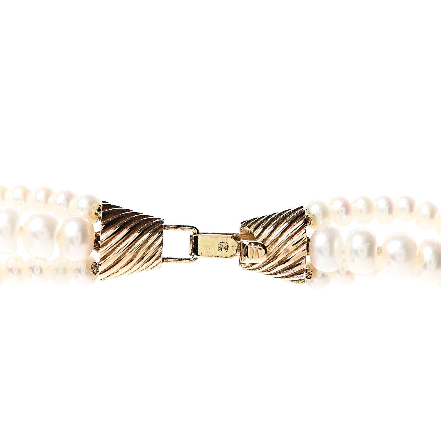 Mikimoto 18K Yellow Gold Akoya Pearl 3.5-5.2mm Three Strand Necklace 4 of 5