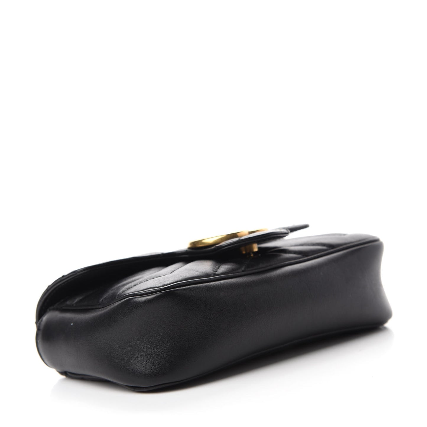 Calfskin Matelasse Super Mini GG Marmont Shoulder Bag Black