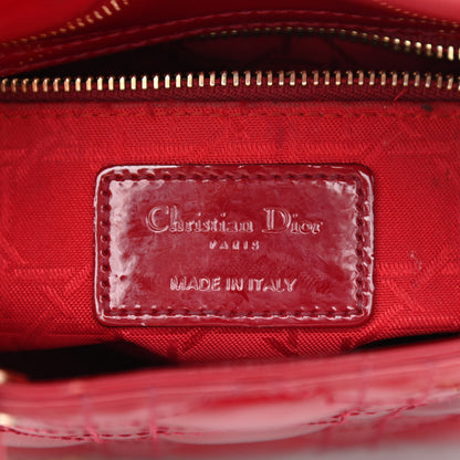 Christian Dior Patent Cannage Mini Lady Dior Red 6 of 15