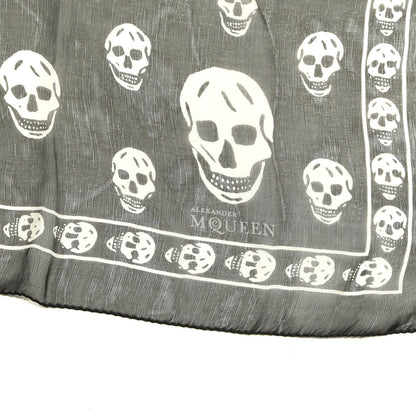 Alexander McQueen Silk Chiffon Skull Scarf Black Ivory 2 of 3