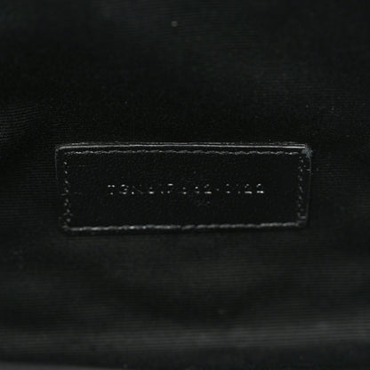 Saint Laurent Grain De Poudre Matelasse Chevron Monogram Envelope Clutch Black 7 of 8