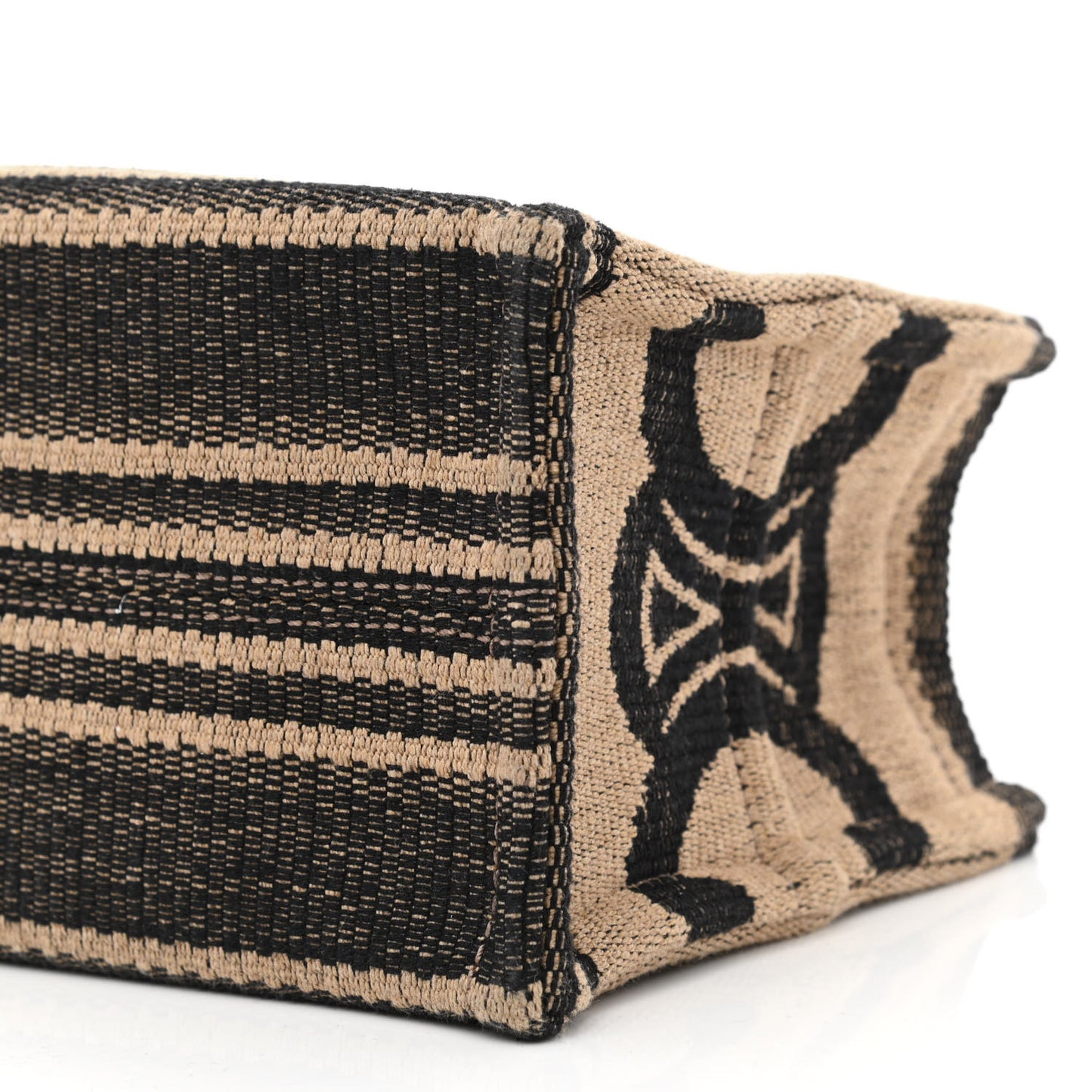 Canvas Calfskin Small Cabas Thais Beige Black