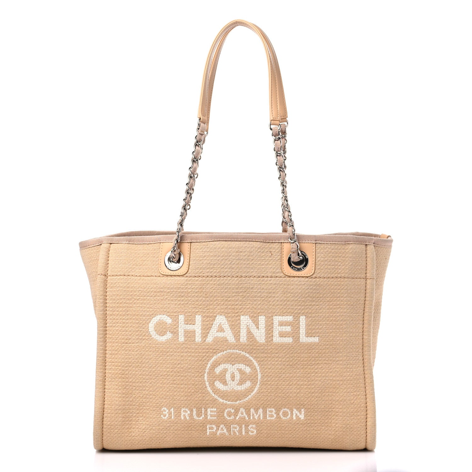 Chanel Mixed Fibers Small Deauville Tote Beige 3 of 11