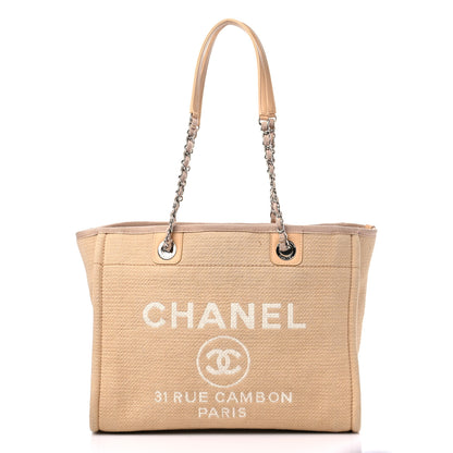 Chanel Mixed Fibers Small Deauville Tote Beige 3 of 11