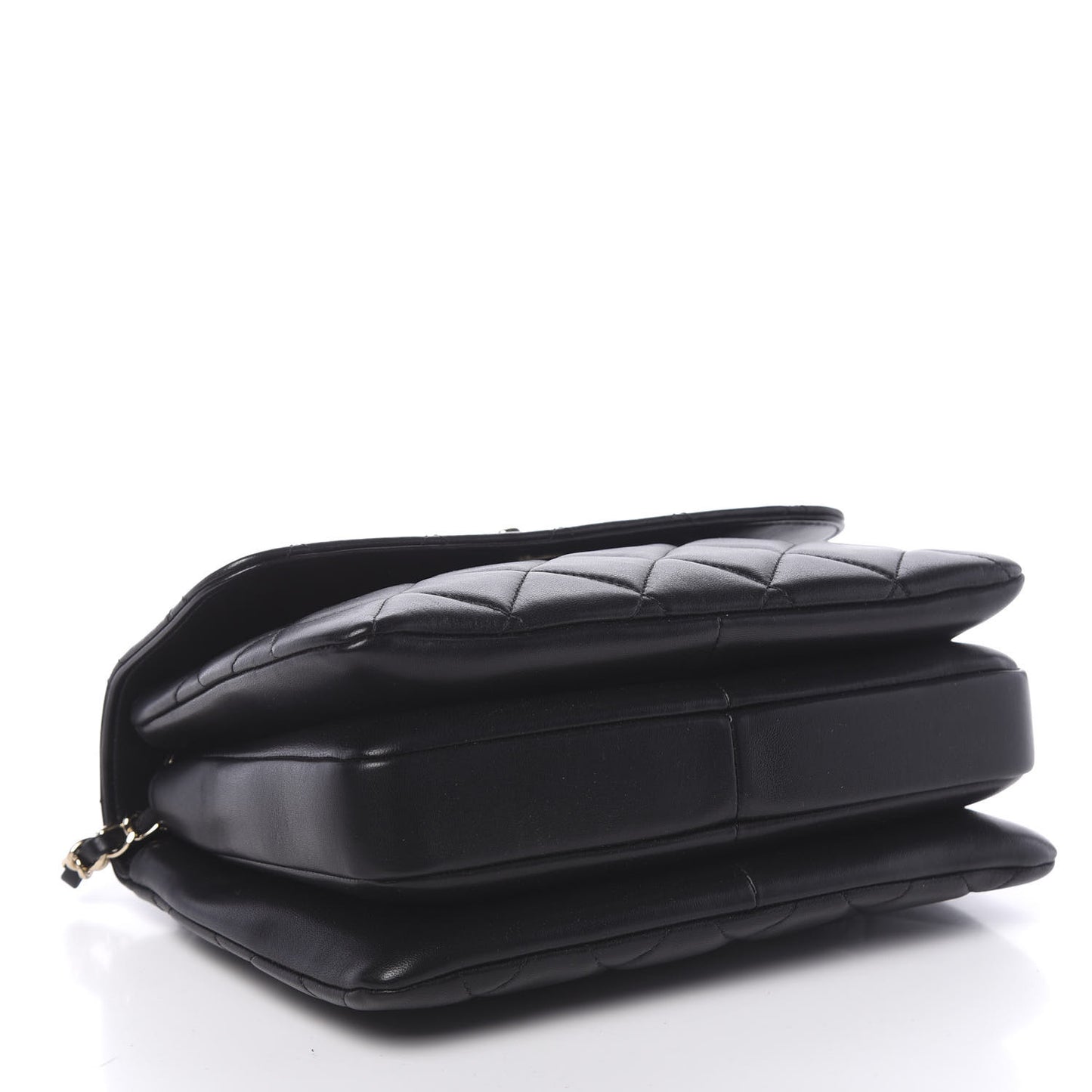 Lambskin Quilted Small Trendy CC Dual Handle Flap Bag Black