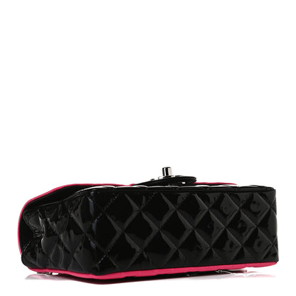 Chanel Patent Calfskin Quilted Bi-Color Mini Rectangular Flap Pink Black 4 of 13