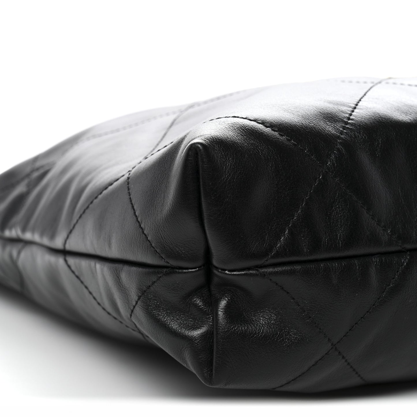 Shiny Calfskin Quilted Small Chanel 22 Black