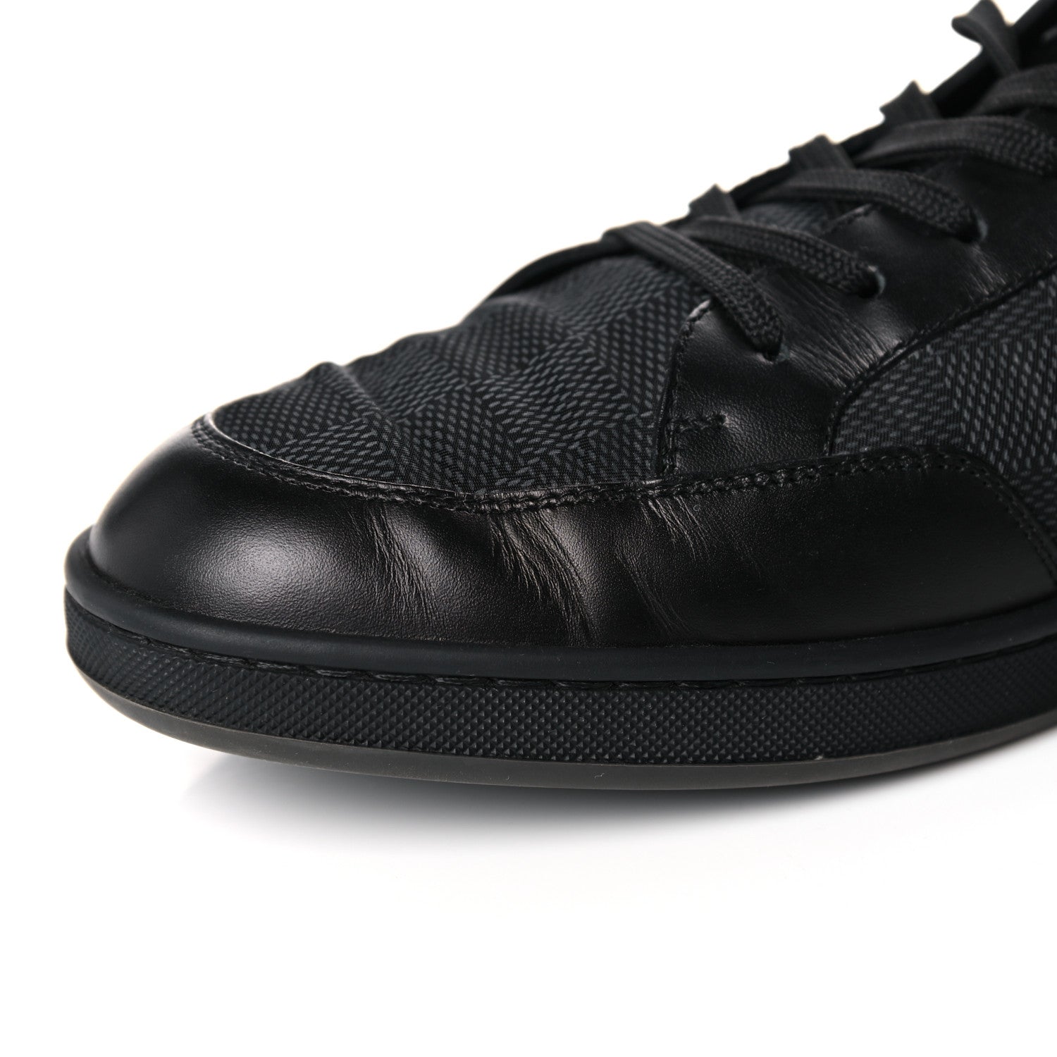 Louis Vuitton Calfskin Nylon Damier Offshore Sneakers 8 Black 9 of 13