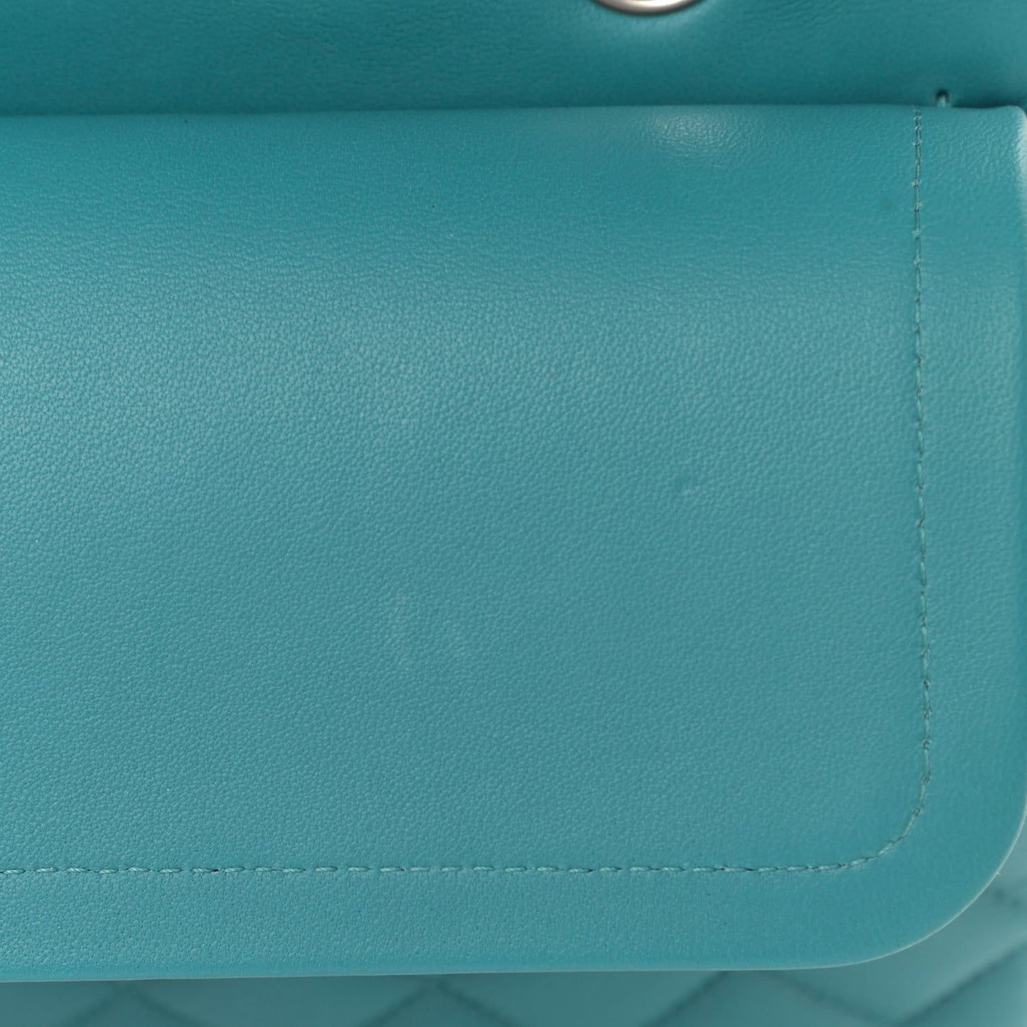 Lambskin Quilted Medium Double Flap Turquoise
