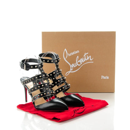 Christian Louboutin Kid Tchicaboum 85 Pumps 37.5 Black Silver 2 of 7