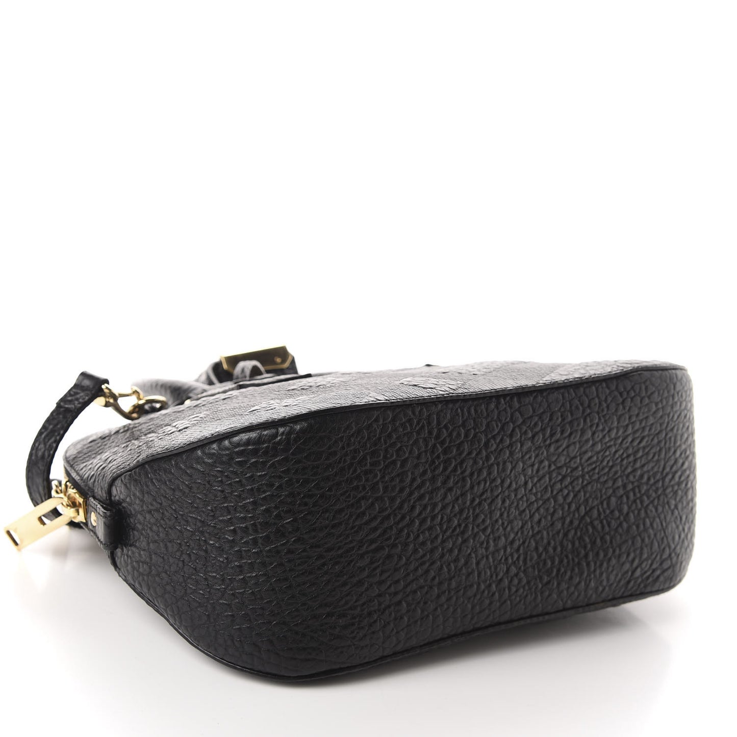 Heritage Grain Check Embossed Small Orchard Bowling Bag Black
