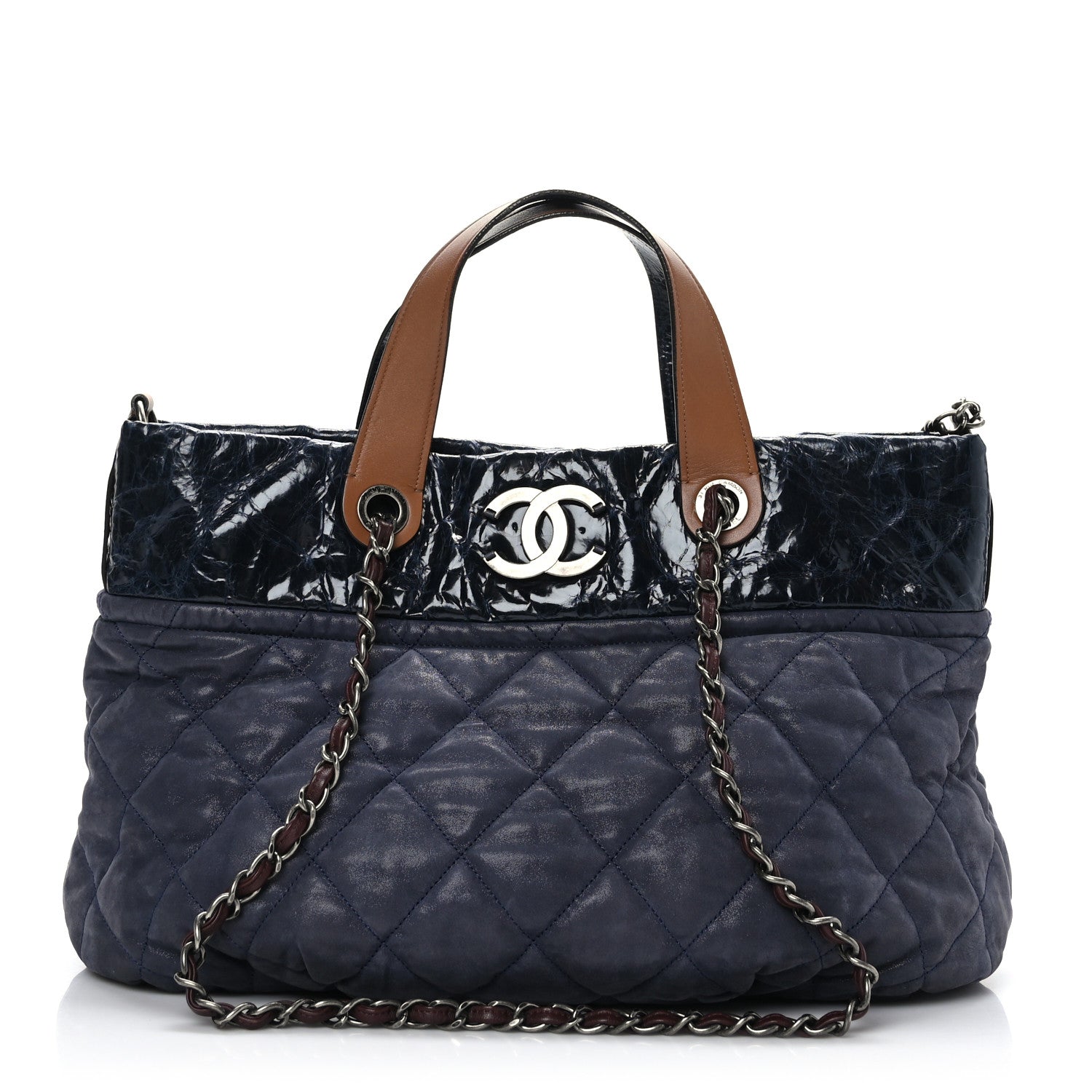 Chanel Iridescent Calfskin Small In the Mix Tote Navy 1 of 10