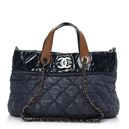 Chanel Iridescent Calfskin Small In the Mix Tote Navy 1 of 10