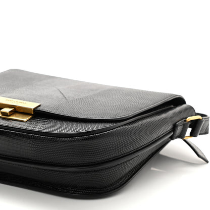 Saint Laurent Lizard Calfskin Embossed Betty Messenger Black 8 of 8