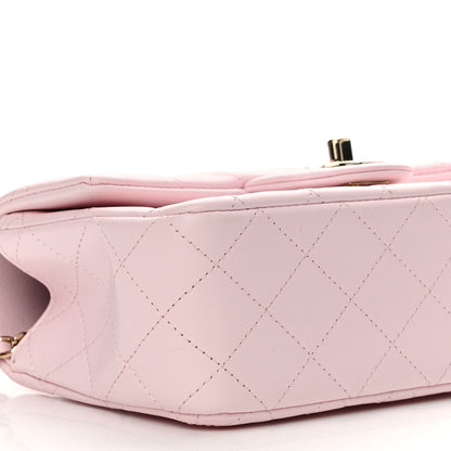 Chanel Lambskin Quilted Mini Top Handle Rectangular Flap Light Pink 9 of 11