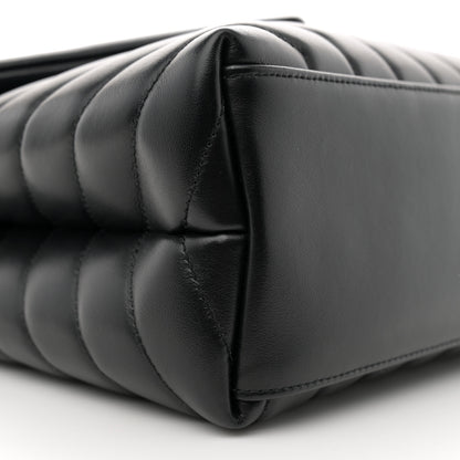 Saint Laurent Calfskin Y Quilted Monogram Medium Loulou Chain Satchel Black 9 of 10