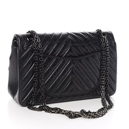 Chanel Aged Calfskin Chevron Quilted 2.55 Reissue 225 Flap So Black 4 of 12