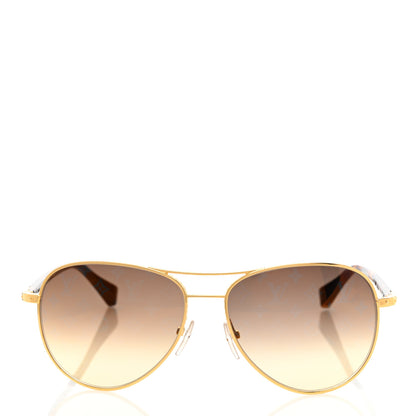 Louis Vuitton Conspiration Pilote Sunglasses Z0164U Gold 2 of 8
