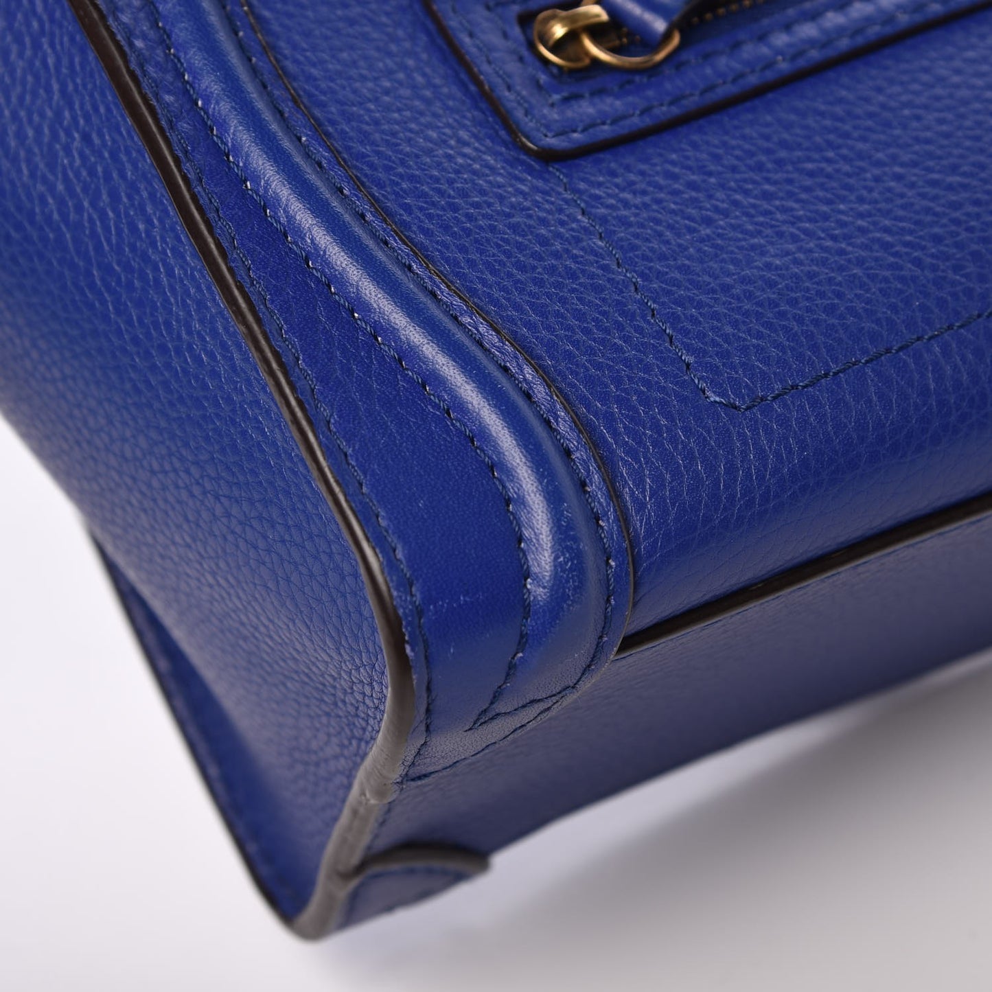 Drummed Calfskin Nano Luggage Indigo
