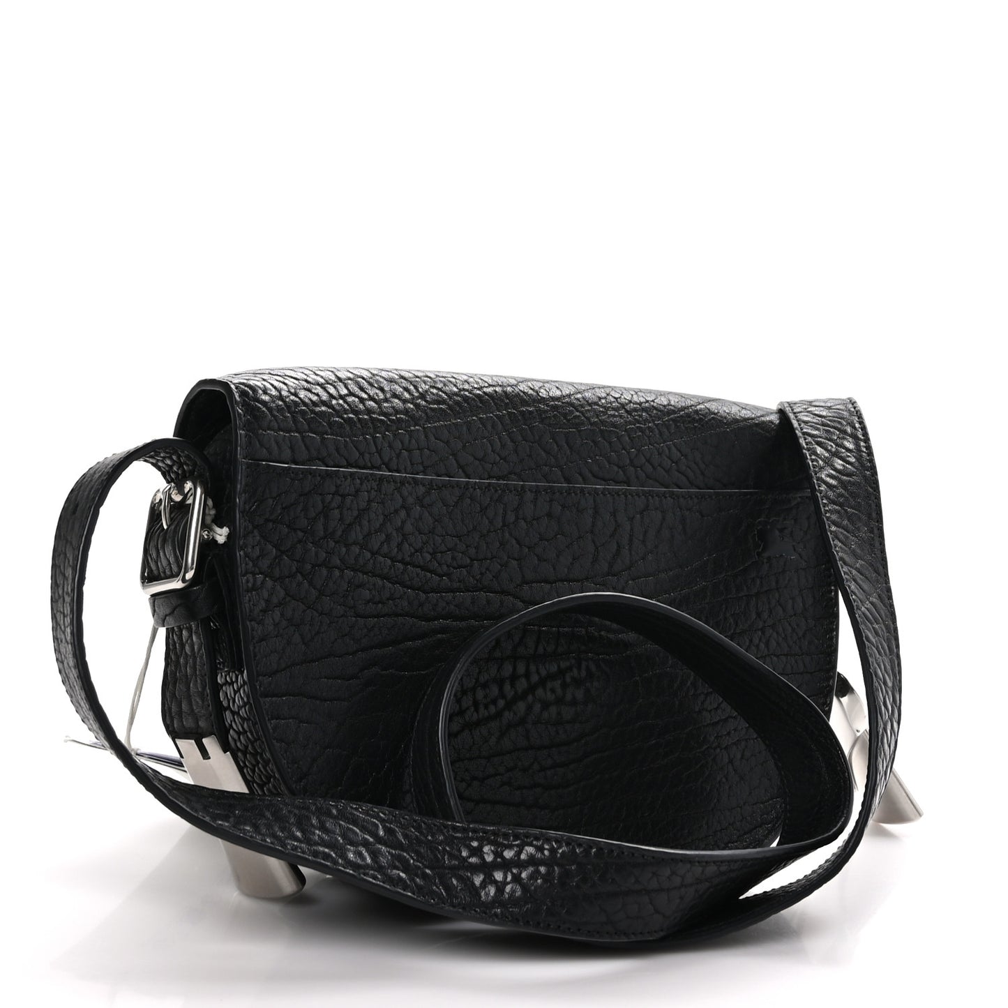 Grain Calfskin Chess Satchel Bag Black