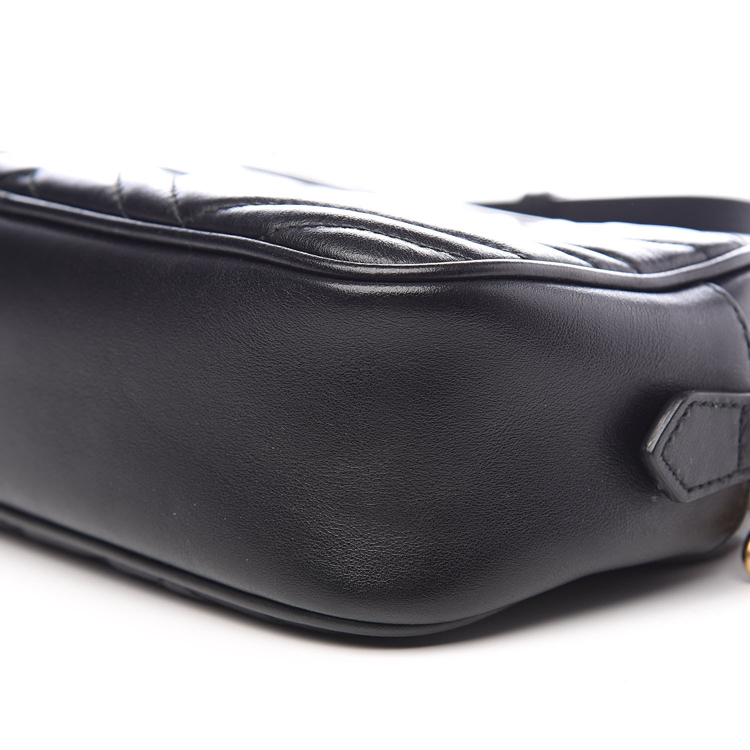 Gucci Calfskin Matelasse Small GG Marmont Chain Shoulder Bag Black 9 of 10