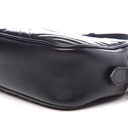 Gucci Calfskin Matelasse Small GG Marmont Chain Shoulder Bag Black 9 of 10