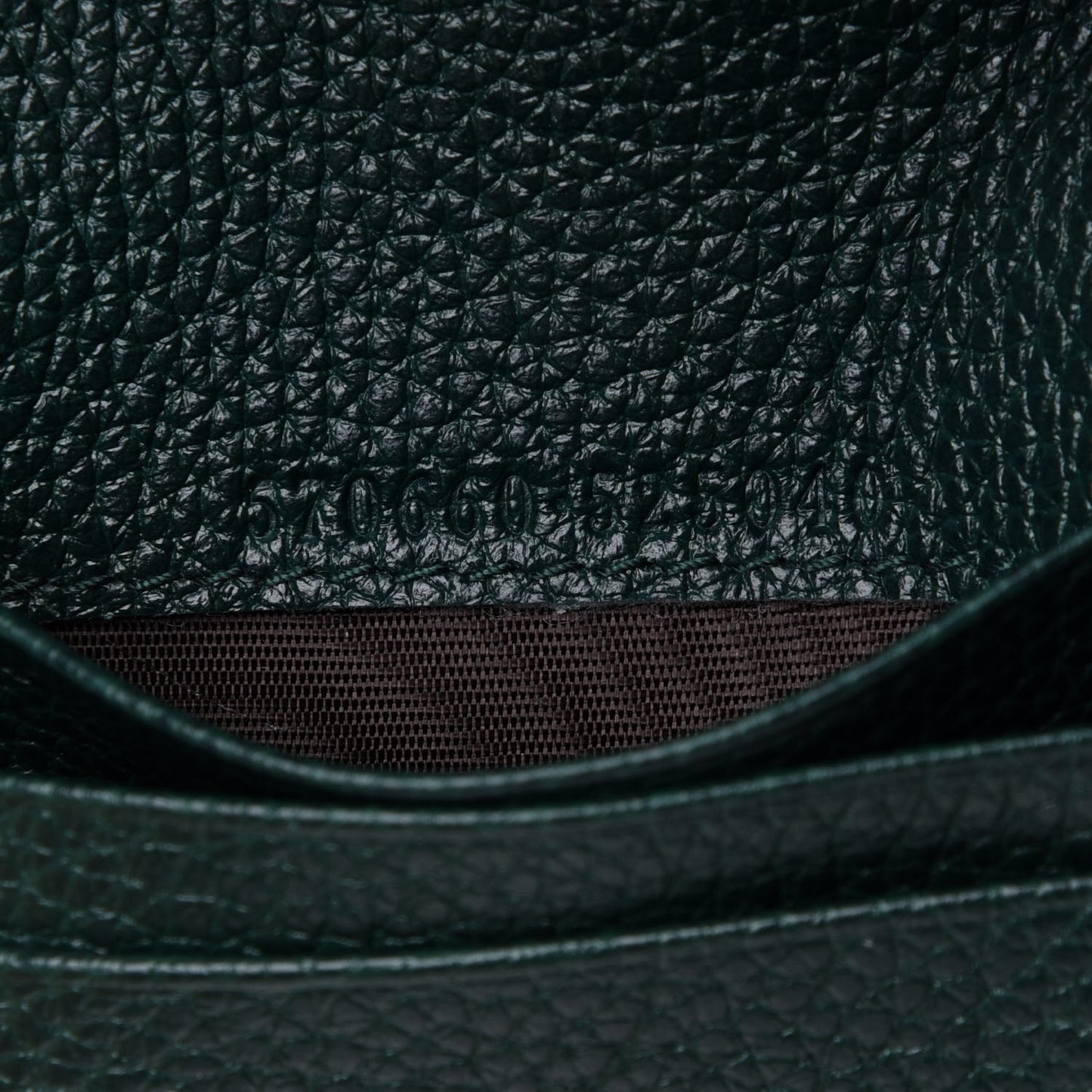 Grainy Calfskin Zumi Chain Card Case Wallet Vintage Green