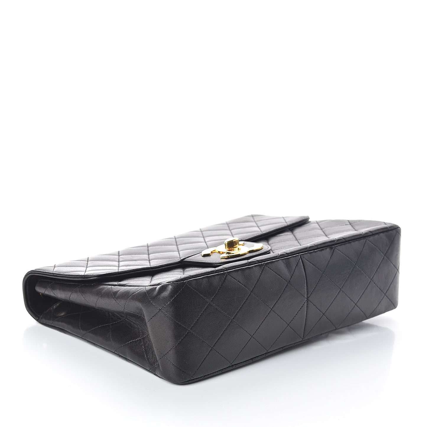 Lambskin Quilted XL Jumbo Single Flap Black