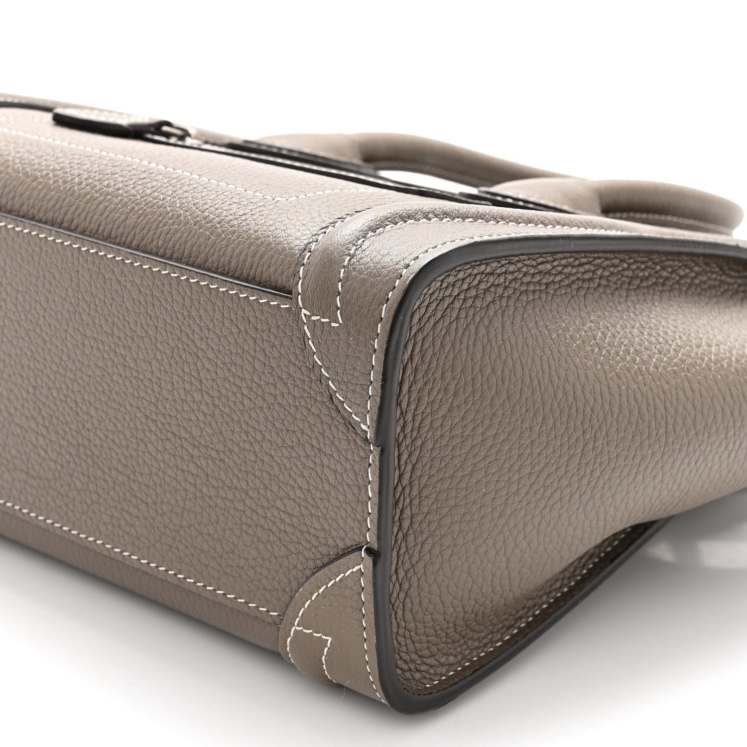 Celine Drummed Calfskin Nano Luggage Souris 9 of 11