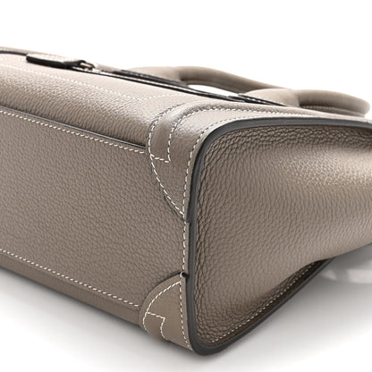 Celine Drummed Calfskin Nano Luggage Souris 9 of 11