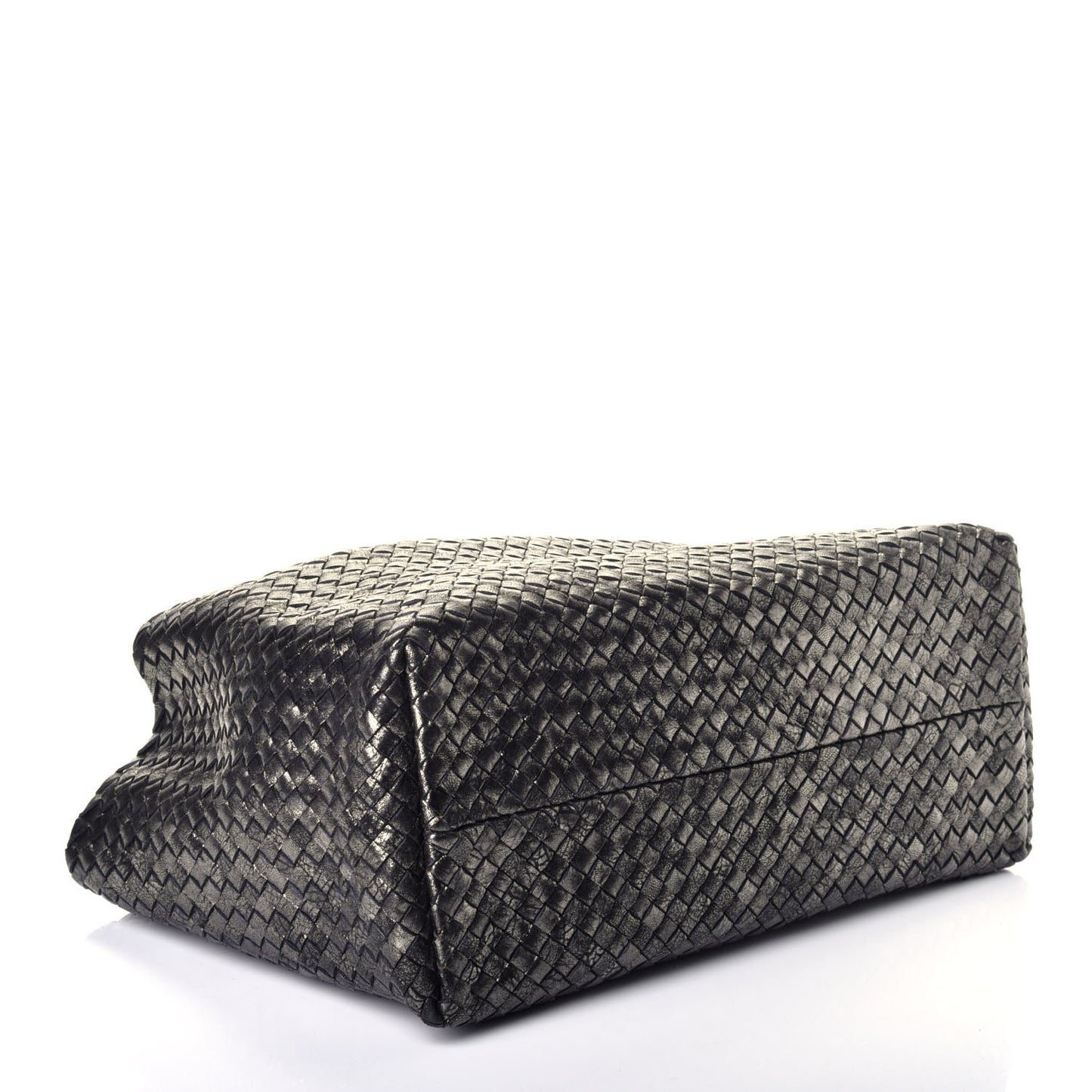 Metallic Nappa Intrecciato Medium Moon Cabat