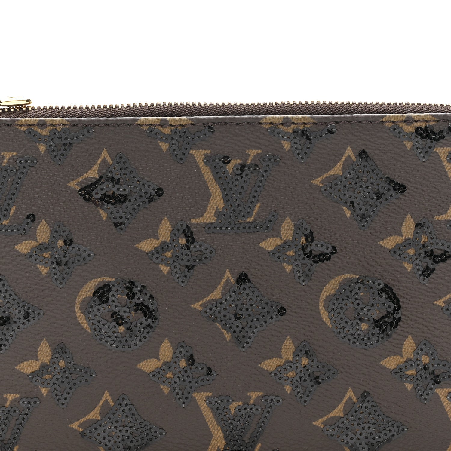 Louis Vuitton Monogram Sequins Pochette Accessories Black 7 of 10