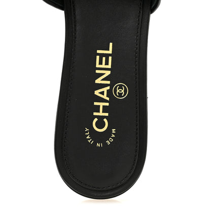Chanel Lambskin Velcro Mules 39 Black 7 of 10
