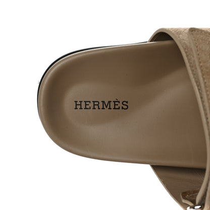 Hermes Suede Goatskin Chaine d'Ancre Womens Chypre Sandals 36 Beige Sable 7 of 10