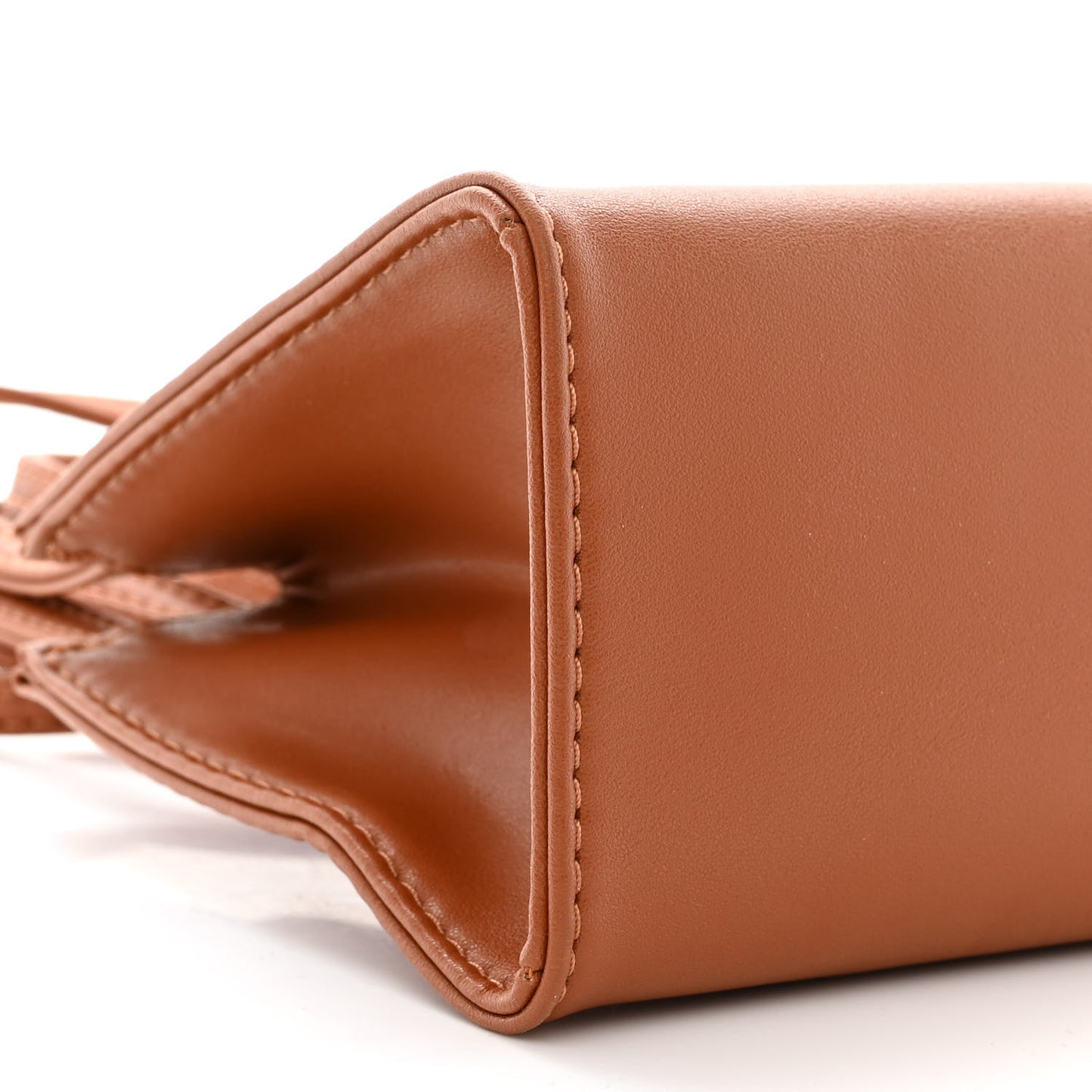 Vegan Leather Small Shopping Bag Tan