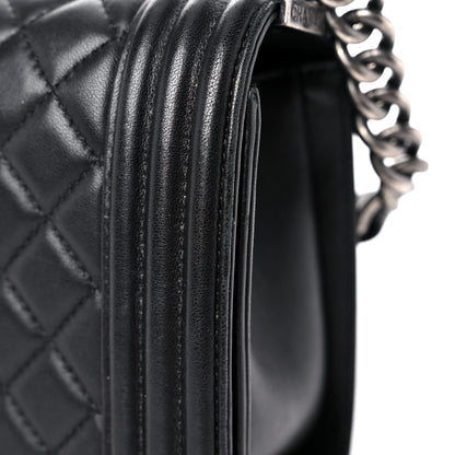 Chanel Lambskin Quilted Medium Boy Flap Black 16 of 18