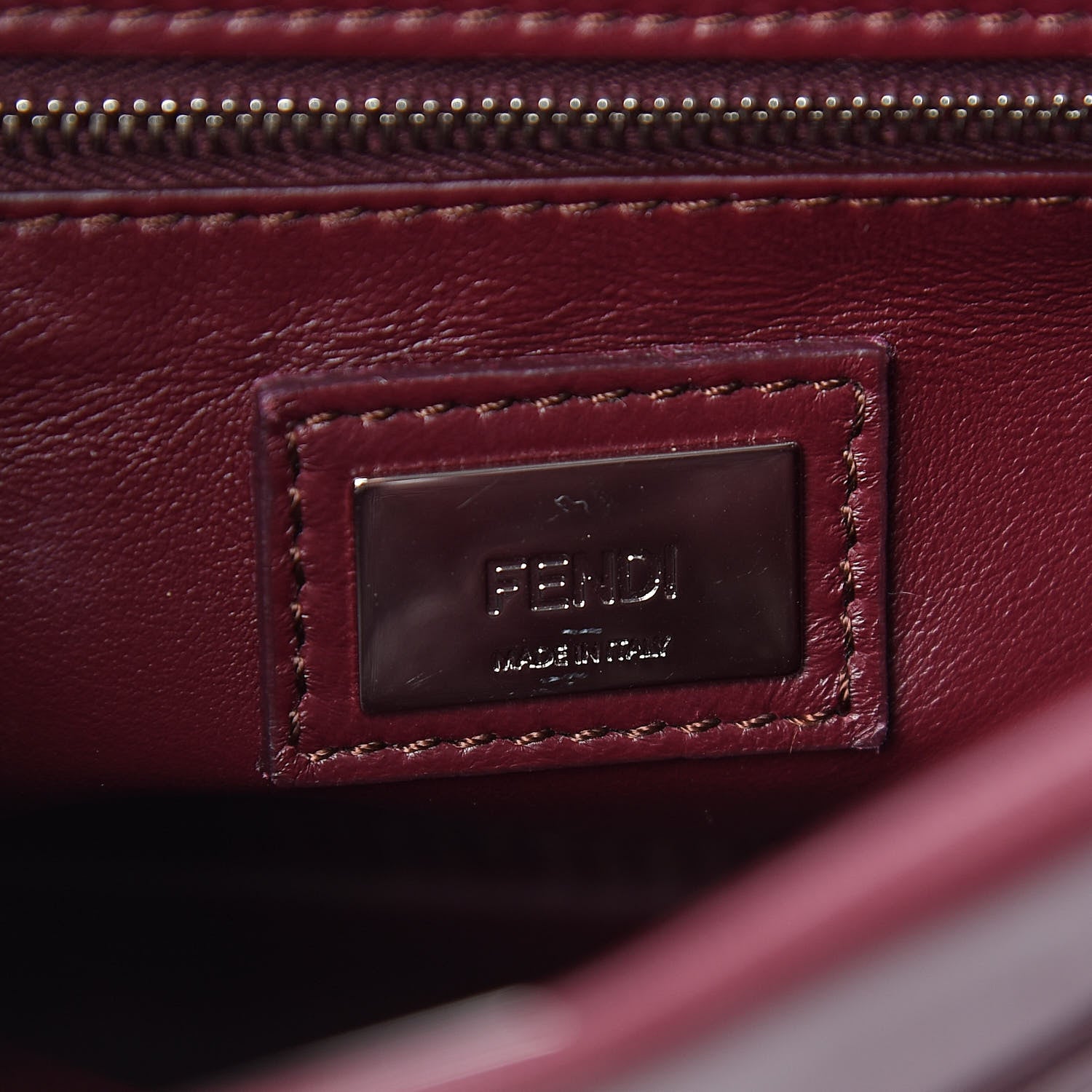 Fendi Nappa Mini Peekaboo Iconic Satchel Bordeaux 7 of 14